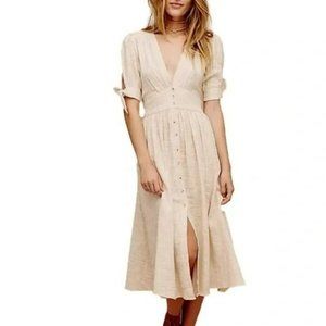 Free People Cream Midi Dress